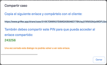 Compartir información con clientes en Griffex